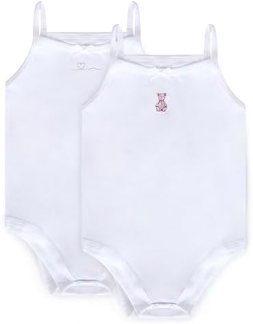 Feathers Baby Girl Tank Top Bodysuit Cotton One Piece 2 Pack, Sizes 3M-36M by FeathersUSA