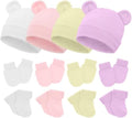 Cuffbow 4 Pcs Preemie Baby Hats Mittens and Socks Set Newborn Cotton Warm Socks by Cuffbow