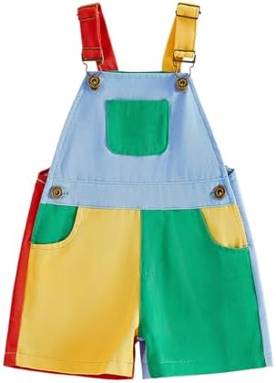 Fernvia Toddler Kids Baby Girl Boy Contrast Color Overalls Shorts Clothes by Fernvia