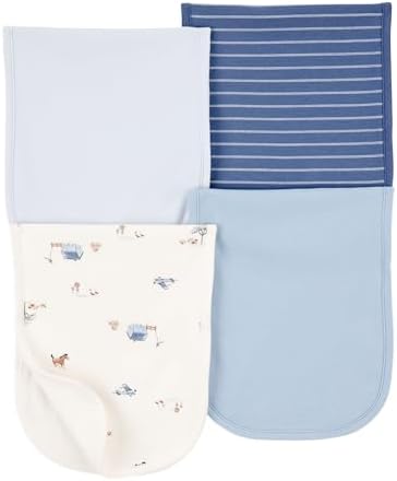 Carter's Baby Girls’ 4 Pack Cotton Burp Cloths, Soft Absorbent Burp Cloth Set by Carters
