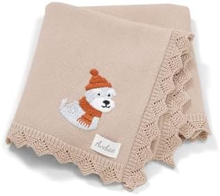Avibae Cotton Knit Baby Blanket, Soft Cotton Newborn Receiving Swaddling | - Image 2
