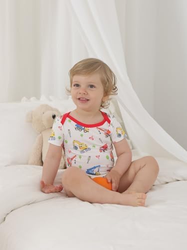 Kids Rayon of Bamboo Pajamas Set Short Sleeve Button Shorts Ages 0-24 - Image 3