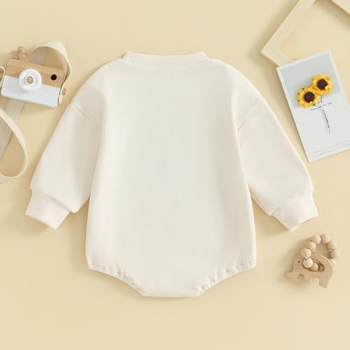 VISGOGO Newborn Infant Baby Boy Oversized Romper Sweater Bodysuits Coming Home - Image 4