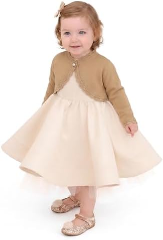 Lilax Little Girls' Knit Long Sleeve Button Closure Bolero Cardigan Shrug - Image 6