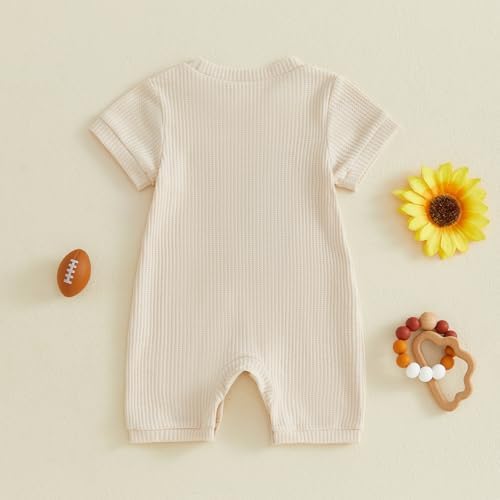 allshope Newborn Baby Boy Summer Outfit Romper Letter Embroidery Short Sleeve - Image 7