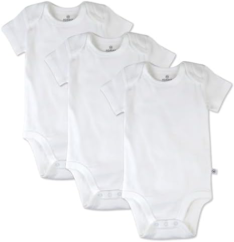 HonestBaby unisex-baby 3-pack Short Sleeve Bodysuits One-piece 100% Organic by HonestBaby