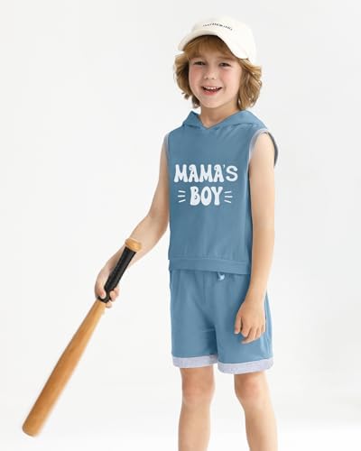 SANMIO Toddler Boy Clothes Summer Outfits Hoodie Tank Tops and Shorts Set - Image 3