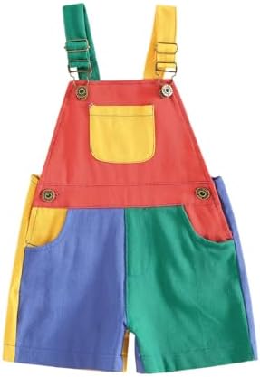 Fernvia Toddler Kids Baby Girl Boy Contrast Color Overalls Shorts Clothes by Fernvia
