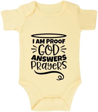 listery I'M Proof That God Answers Prayers Baby Bodysuit Baby Religious Infant by listery