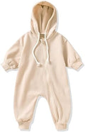 Unutiylo Unisex Baby Boys Girls Long Sleeve Infant Baby Zipper Hooded Jumpsuits by Unutiylo