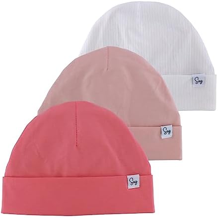 Jersey Beanie Hat for Newborn Baby Boys Girls Silky Satin Lined Hats Bonnet by Sugarmelon