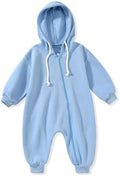 Unutiylo Unisex Baby Boys Girls Long Sleeve Infant Baby Zipper Hooded Jumpsuits by Unutiylo