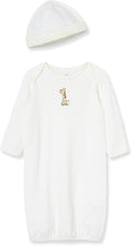 Little Me Clothes Baby Gender Neutral 2-Pc Nightgown and Cap Set 100% Cotton by LittleMeChildrensApparel