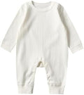 Baby Romper Long Sleeve Pure Cotton Unisex One Piece Jumpsuit, Newborn Clothes by Unknown