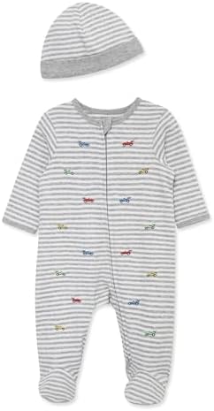 Little Me Baby Boy Clothes 2-Piece Baby Sleeper and Cap Set, 100% Cotton by LittleMeChildrensApparel