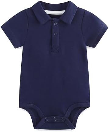Baby Girl Collared Onsie Polo Bodysuit Boy Cotton Romper Short Sleeve 0~24M by Unknown