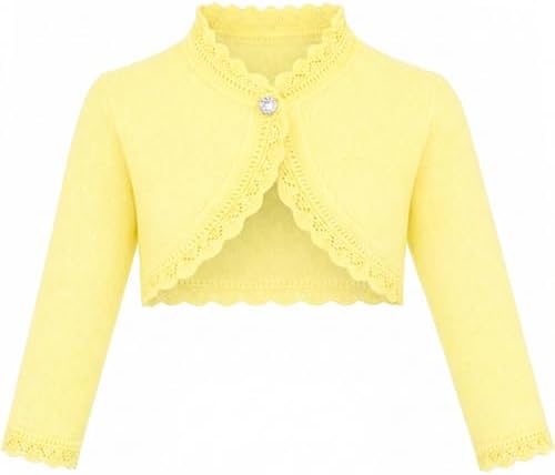 Lilax Little Girls' Knit Long Sleeve Button Closure Bolero Cardigan Shrug by Lilax