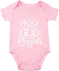 listery I'M Proof That God Answers Prayers Baby Bodysuit Baby Religious Infant by listery