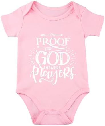 listery I'M Proof That God Answers Prayers Baby Bodysuit Baby Religious Infant by listery