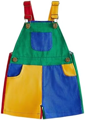 Fernvia Toddler Kids Baby Girl Boy Contrast Color Overalls Shorts Clothes by Fernvia