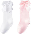Baby Knee High Socks Infant Toddler Bow Ruffled Cotton Long Socks Stockings by Miniangel