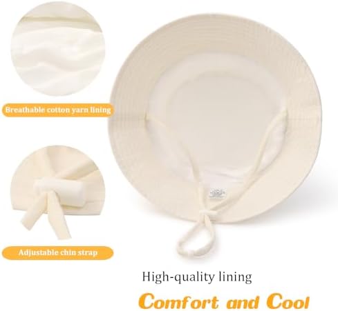 Baby Sun Hat Infant Toddler Summer Cotton Yarn Beach Bucket Hat - Image 4