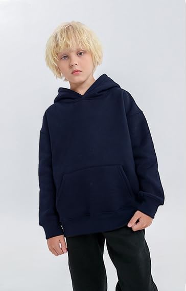 Toddler Boys Girls Sweatshirt Cotton Solid Fall Pullover Hoodie | Long Sleeve - Image 2