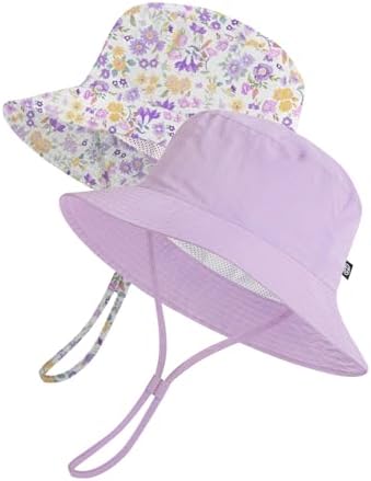 Toddler Bucket Hats UPF 50+ Baby Sun Hat Adjustable Kids Sun Protection Summer by MACOWCF