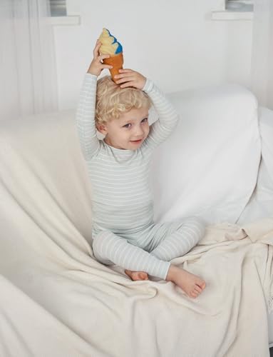 AVAUMA Stripe Pattern Baby Boys Girls Pajama Set Kids Toddler Snug fit Ribbed - Image 3
