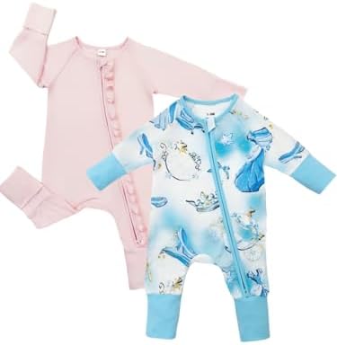 Bow Dream Bamboo Pajamas for Baby, Rayon Sleeper Romper Jumpsuit Outfit | 93% by BowDream