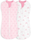 Baby Swaddle 0-2 Months, Cotton Arm-In Zipper Sleep Sack, Wearable Blankets Wrap by SANDJEST