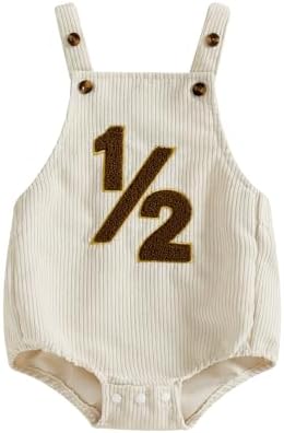 Honganda Baby Boy 1/2 Birthday Outfit Half Way to One Cake Smash Romper by Honganda
