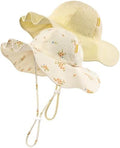 HONGTEYA Baby Sun Hat Muslin Wide Brim Toddler Girl Beach Bucket Hat by HONGTEYA