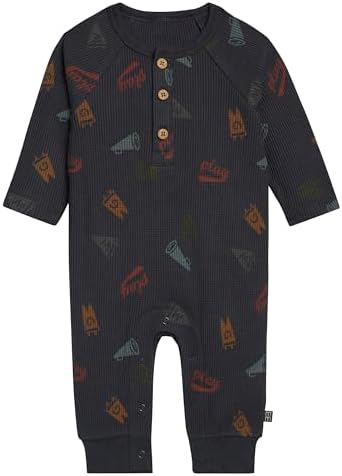 Modern Moments by Gerber Baby Henley Waffle Knit Romper by ModernMomentsbyGerber
