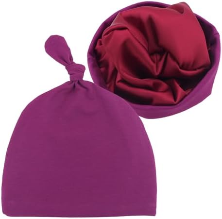 Silky Satin Lined Newborn Hat Hair Care Knot Beanie Hats by Sugarmelon