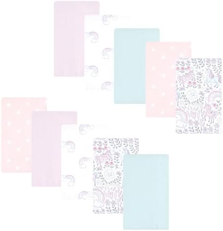 Luvable Friends Hudson Baby Flannel Burp Cloths 10pk, Magical Unicorn by Luvable+Friends