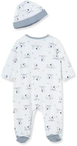 Little Me Baby Boy Clothes 2-Piece Baby Sleeper and Cap Set, 100% Cotton - Image 2
