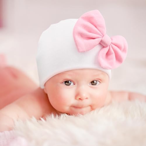 Newborn Baby Hats and Mittens Set Infant Bow Beanie Cap Toddler Gloves Newborn - Image 2