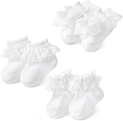 3 Pairs Baby Girl Ruffle Socks by Unknown