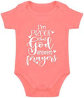 listery I'M Proof That God Answers Prayers Baby Bodysuit Baby Religious Infant by listery