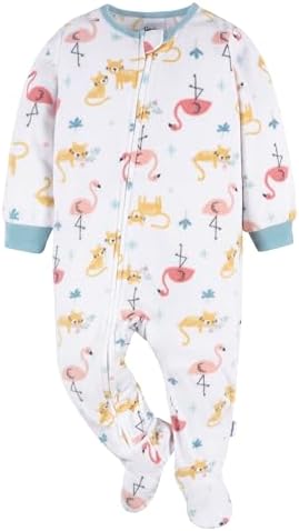 Gerber Baby Girls' Toddler Fleece Footed Pajamas 3-pack - Image 2