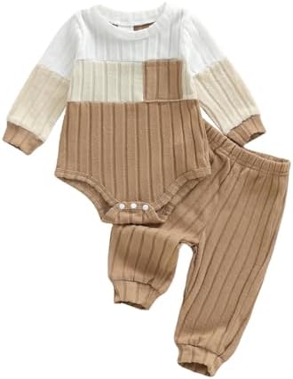 Giraropa Newborn Baby Boy Clothes Rib Knit Romper Jumpsuit Solid Sweater by Giraropa