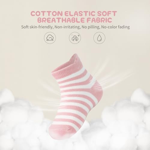 Aroveea Toddler Socks Non Slip Grip Ankle Baby 12 Pack - Image 3