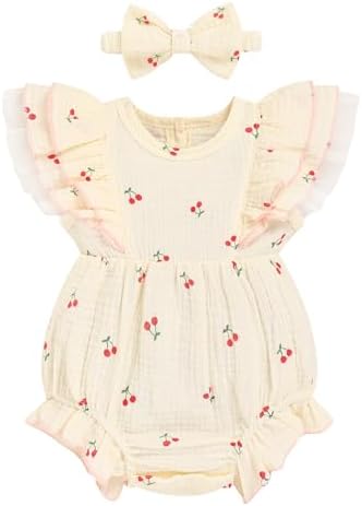 TITKKOP Ruffle Bubble Romper for Baby Girl | One-Piece Shorts Jumpsuit | Summer by TITKKOP