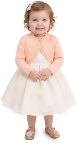 Lilax Little Girls' Knit Long Sleeve Button Closure Bolero Cardigan Shrug - Image 6
