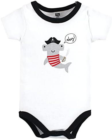 Hudson Baby Unisex Baby Cotton Bodysuit, Shorts and Shoe Set - Image 3