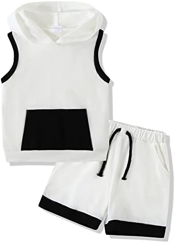 SANMIO Toddler Boy Clothes Summer Outfits Hoodie Tank Tops and Shorts Set by SANMIO
