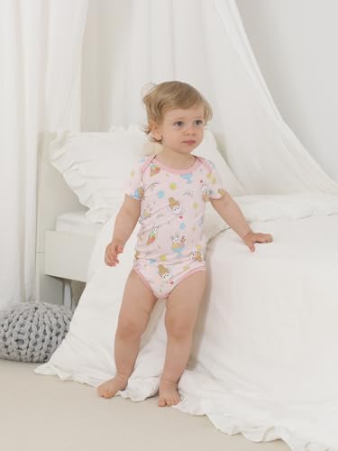 Kids Rayon of Bamboo Pajamas Set Short Sleeve Button Shorts Ages 0-24 - Image 4
