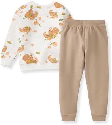 Burt's Bees Baby Boys Shirt and Pant Set, Long Sleeve Top & Bottom Outfit Bundle - Image 2