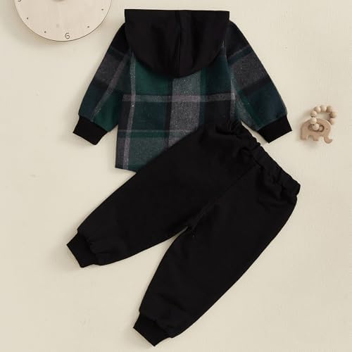 Infant Baby Boy Fall Winter Clothes Outfit Hooded Long Sweatshirt Pant Set - Image 5